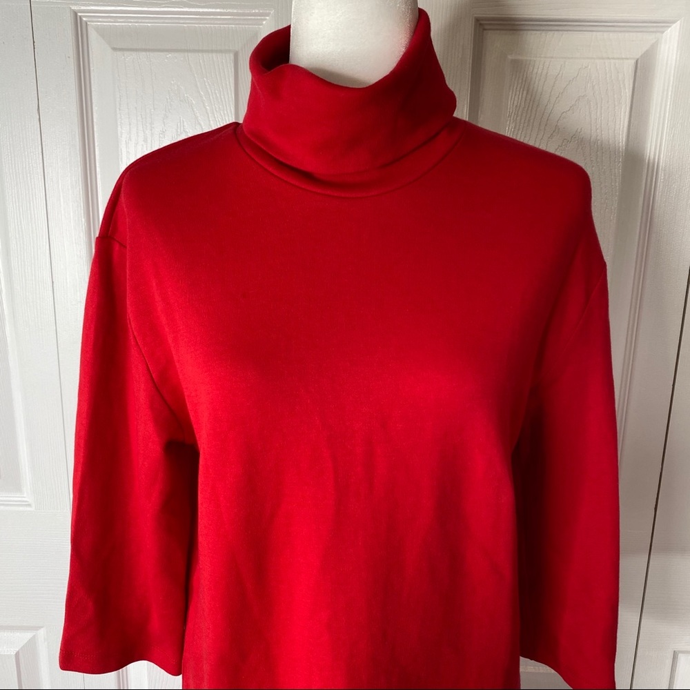 🔥SOLD🔥 Zara Trafaluc Turtleneck 3/4 Sleeve Dress Red S - Picture 3 of 16